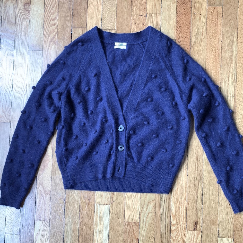 Madewell Wallace Navy Cropped Sweater - Size S